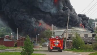 Пожар на лакокрасочном заводе в Новой Москве