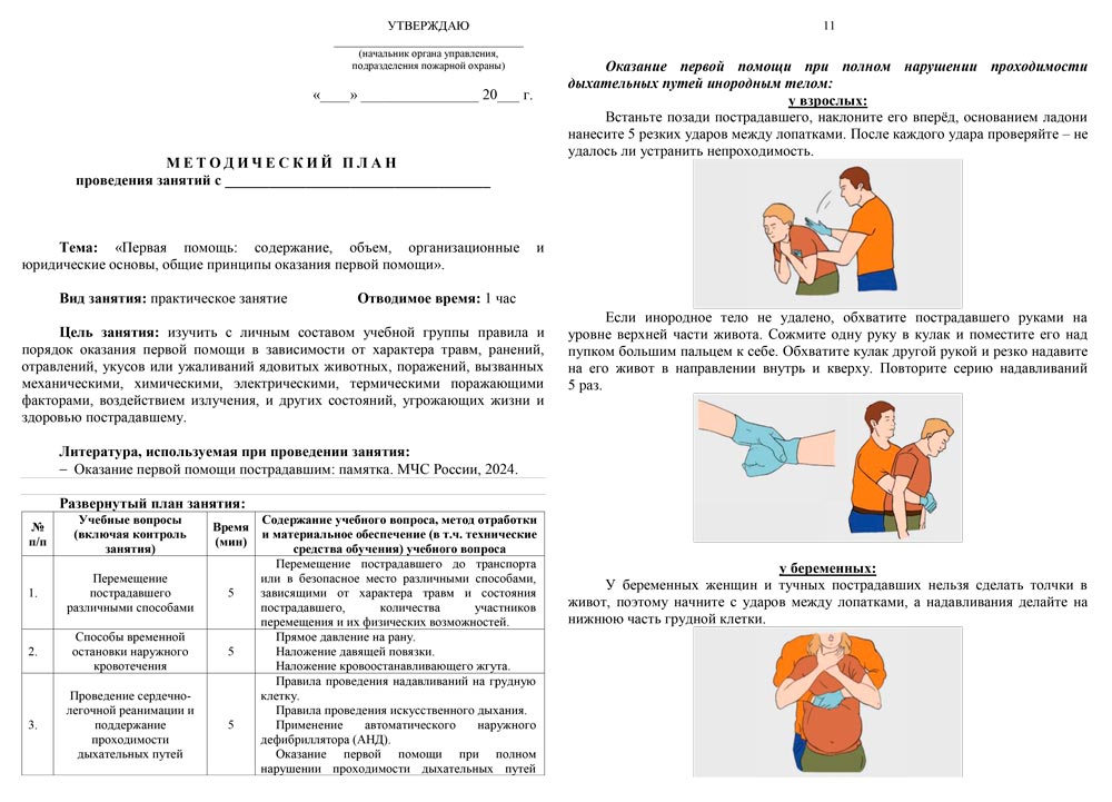 План-конспект (практика): Первая помощь: содержание, объем, организационные и юридические основы, общие принципы оказания (19 листов)