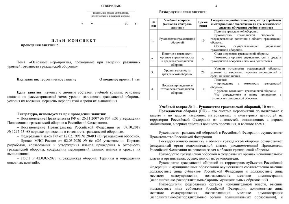 План-конспект: Основные мероприятия при введении различных степеней готовности гражданской обороны (7 стр.) План-конспект: Основные мероприятия при введении различных степеней готовности гражданской обороны (7 стр.)