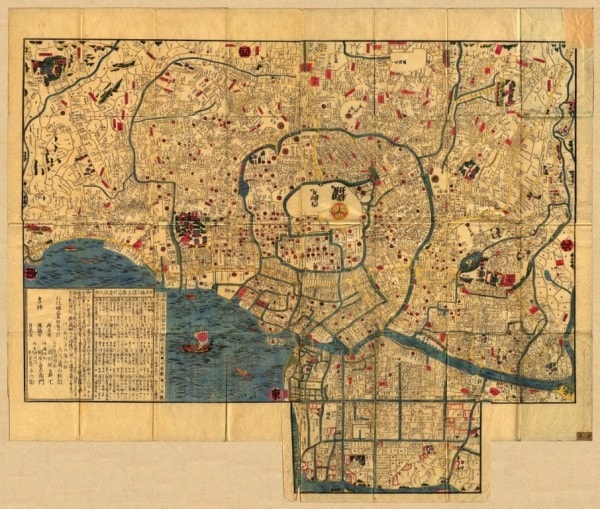 Карта Эдо в 1844-1848 годах