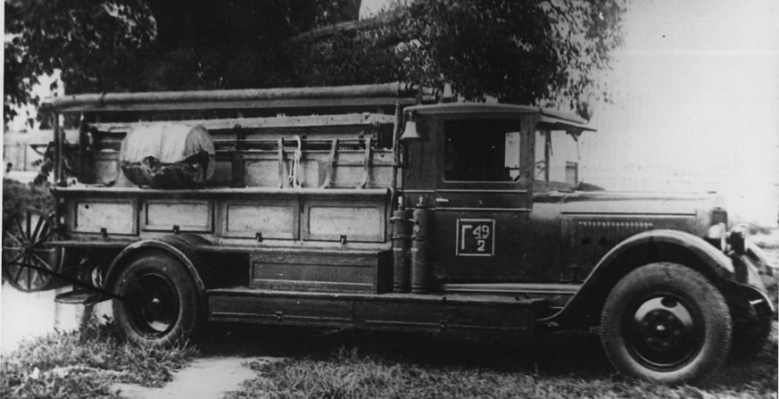 Пожарный автонасос-линейка ПМЗ-1 на шасси ЗИС-11, 1934 год