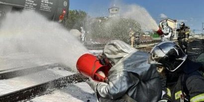 Учения на жд станции и вокзалах пожарных