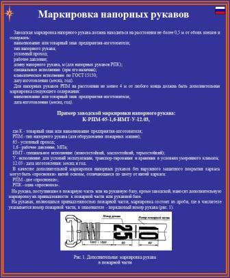 Маркировка напорных рукавов