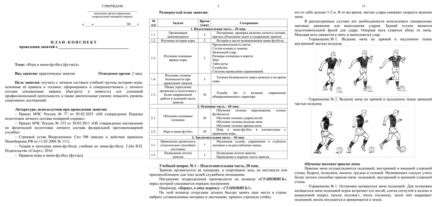 План-конспект: Игра в мини-футбол (футзал) (17 стр.)